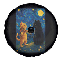 Cat Starry Night Spare Tire Cover Van Gogh Violin Kitty Lover - Wonder Print Shop