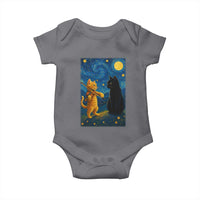 Cat Starry Night Baby Onesie Van Gogh Violin Kitty Lover - Wonder Print Shop