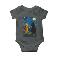 Cat Starry Night Baby Onesie Van Gogh Violin Kitty Lover - Wonder Print Shop