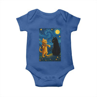 Cat Starry Night Baby Onesie Van Gogh Violin Kitty Lover - Wonder Print Shop
