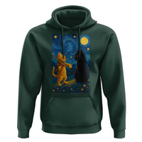 Cat Starry Night Hoodie Van Gogh Violin Kitty Lover - Wonder Print Shop