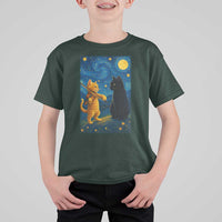 Cat Starry Night T Shirt For Kid Van Gogh Violin Kitty Lover - Wonder Print Shop