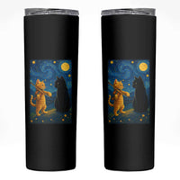 Cat Starry Night Skinny Tumbler Van Gogh Violin Kitty Lover