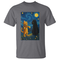Cat Starry Night T Shirt Van Gogh Violin Kitty Lover - Wonder Print Shop