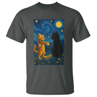Cat Starry Night T Shirt Van Gogh Violin Kitty Lover - Wonder Print Shop