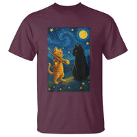 Cat Starry Night T Shirt Van Gogh Violin Kitty Lover - Wonder Print Shop