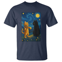 Cat Starry Night T Shirt Van Gogh Violin Kitty Lover - Wonder Print Shop