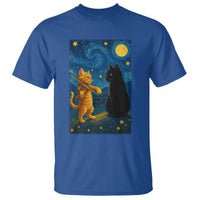 Cat Starry Night T Shirt Van Gogh Violin Kitty Lover - Wonder Print Shop