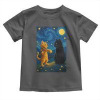 Cat Starry Night Toddler T Shirt Van Gogh Violin Kitty Lover - Wonder Print Shop