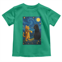 Cat Starry Night Toddler T Shirt Van Gogh Violin Kitty Lover - Wonder Print Shop