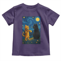 Cat Starry Night Toddler T Shirt Van Gogh Violin Kitty Lover - Wonder Print Shop