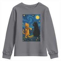 Cat Starry Night Youth Sweatshirt Van Gogh Violin Kitty Lover - Wonder Print Shop
