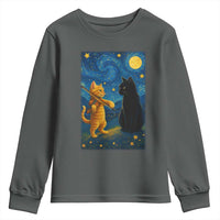 Cat Starry Night Youth Sweatshirt Van Gogh Violin Kitty Lover - Wonder Print Shop