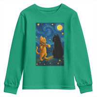 Cat Starry Night Youth Sweatshirt Van Gogh Violin Kitty Lover - Wonder Print Shop