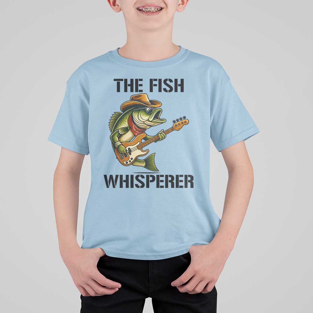 Funny Bass Fishing T Shirt For Kid The Fish Whisperer Fisherman Humor - Wonder Print Shop