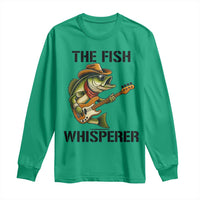 Funny Bass Fishing Long Sleeve Shirt The Fish Whisperer Fisherman Humor - Wonder Print Shop