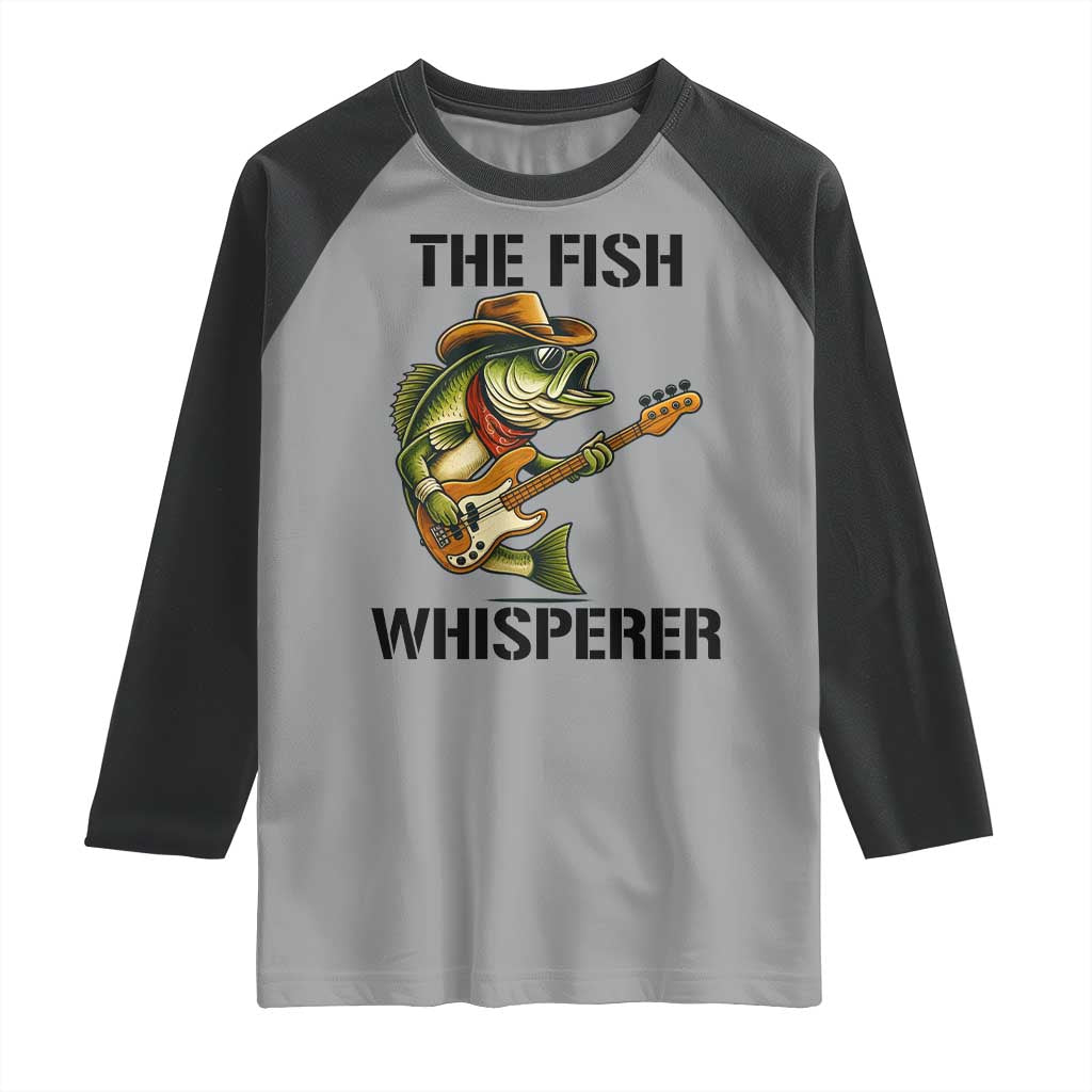 Funny Bass Fishing Raglan Shirt The Fish Whisperer Fisherman Humor - Wonder Print Shop