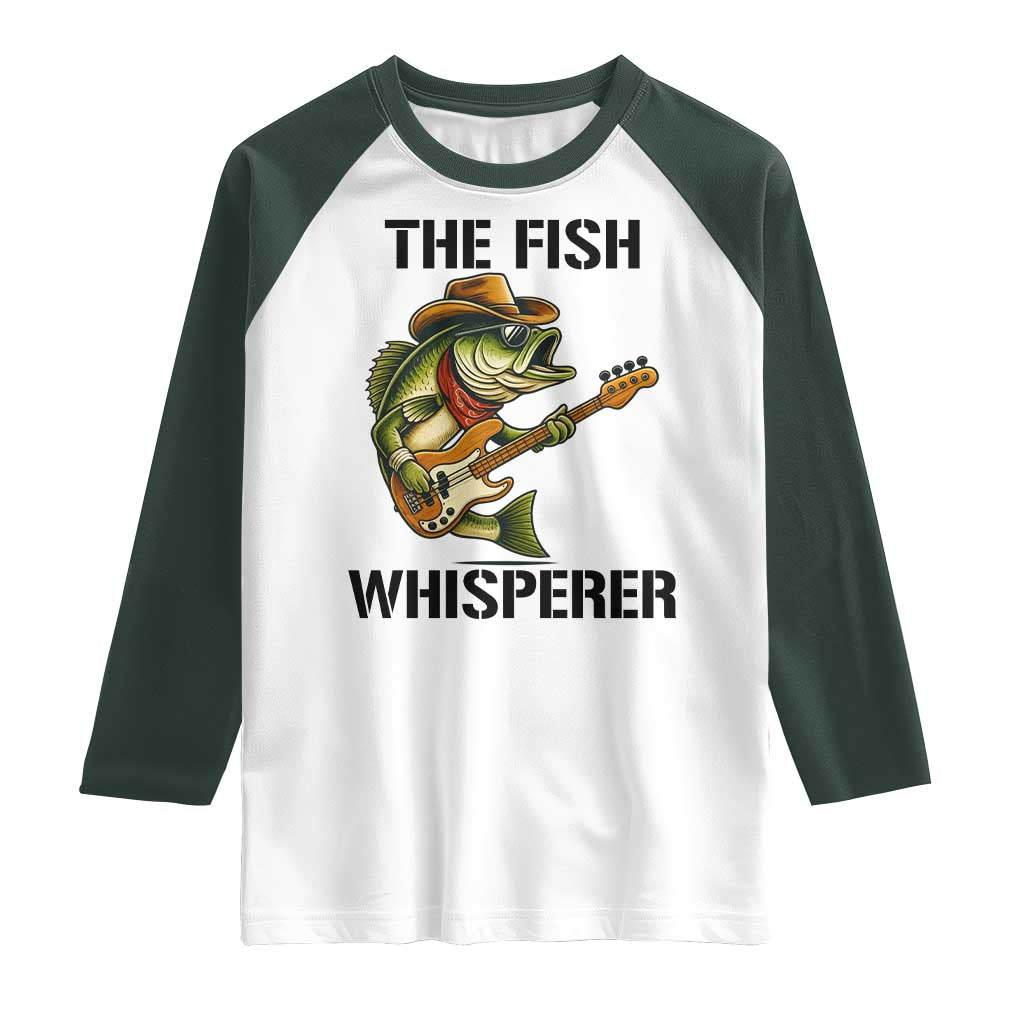 Funny Bass Fishing Raglan Shirt The Fish Whisperer Fisherman Humor - Wonder Print Shop