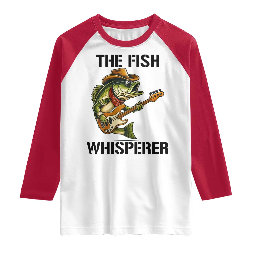 Funny Bass Fishing Raglan Shirt The Fish Whisperer Fisherman Humor - Wonder Print Shop