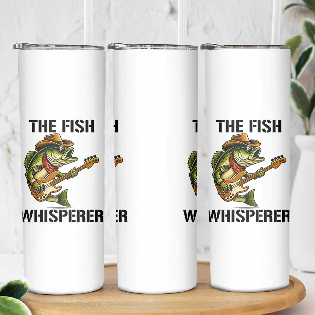 Funny Bass Fishing Skinny Tumbler The Fish Whisperer Fisherman Humor