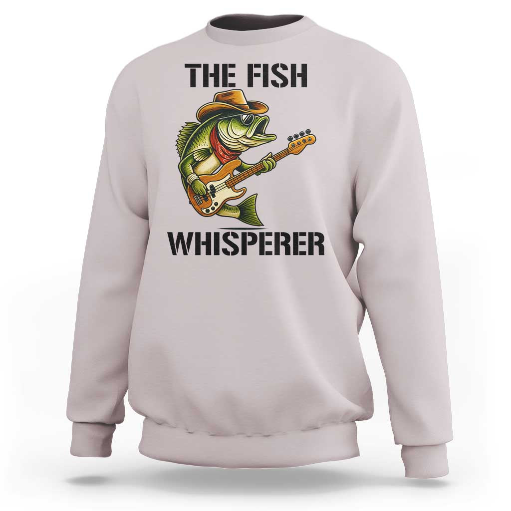 Funny Bass Fishing Sweatshirt The Fish Whisperer Fisherman Humor - Wonder Print Shop
