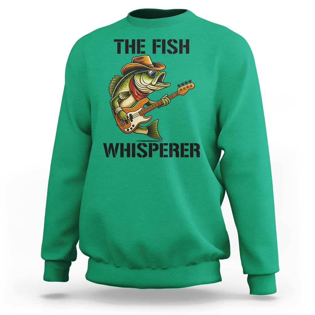 Funny Bass Fishing Sweatshirt The Fish Whisperer Fisherman Humor - Wonder Print Shop