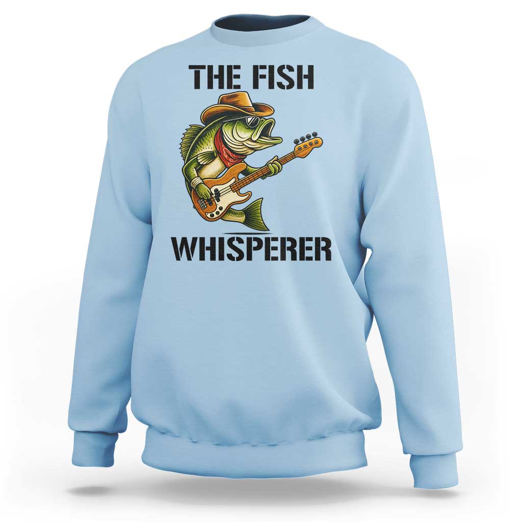 Funny Bass Fishing Sweatshirt The Fish Whisperer Fisherman Humor - Wonder Print Shop