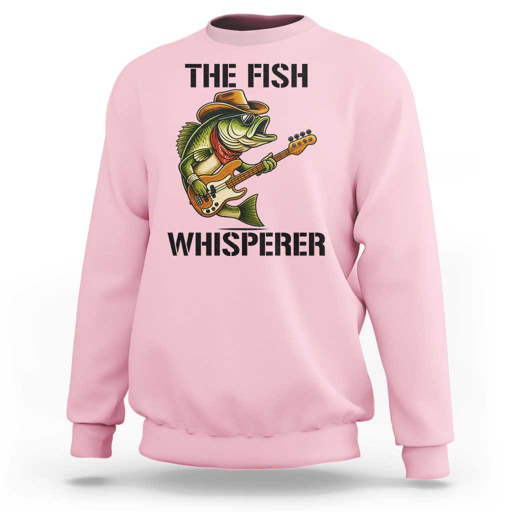 Funny Bass Fishing Sweatshirt The Fish Whisperer Fisherman Humor - Wonder Print Shop