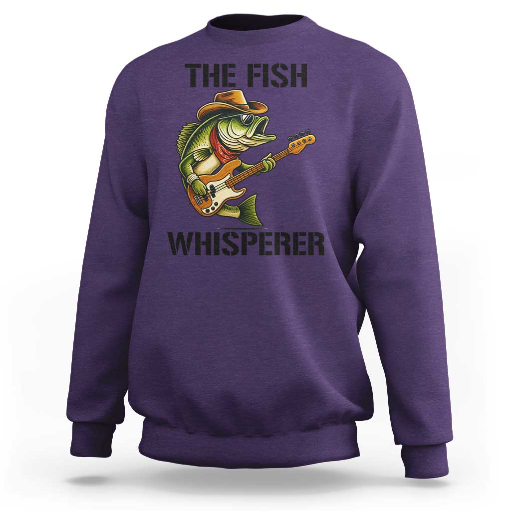 Funny Bass Fishing Sweatshirt The Fish Whisperer Fisherman Humor - Wonder Print Shop