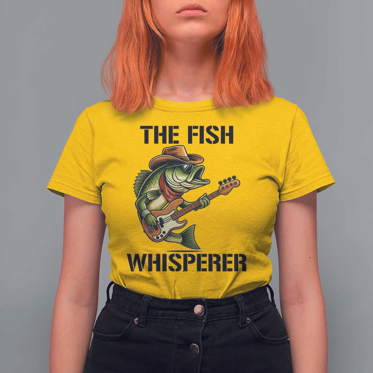 Funny Bass Fishing T Shirt For Women The Fish Whisperer Fisherman Humor - Wonder Print Shop