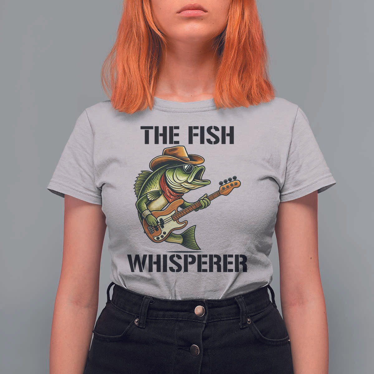 Funny Bass Fishing T Shirt For Women The Fish Whisperer Fisherman Humor - Wonder Print Shop