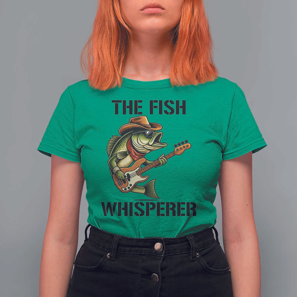 Funny Bass Fishing T Shirt For Women The Fish Whisperer Fisherman Humor - Wonder Print Shop