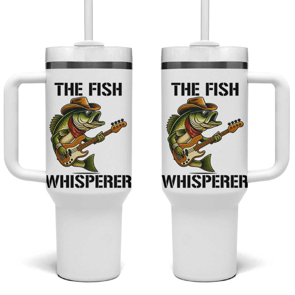 Funny Bass Fishing Tumbler With Handle The Fish Whisperer Fisherman Humor