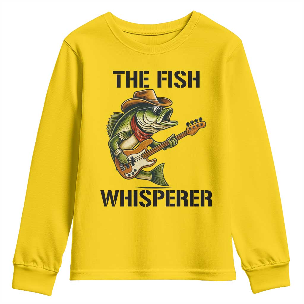 Funny Bass Fishing Youth Sweatshirt The Fish Whisperer Fisherman Humor - Wonder Print Shop