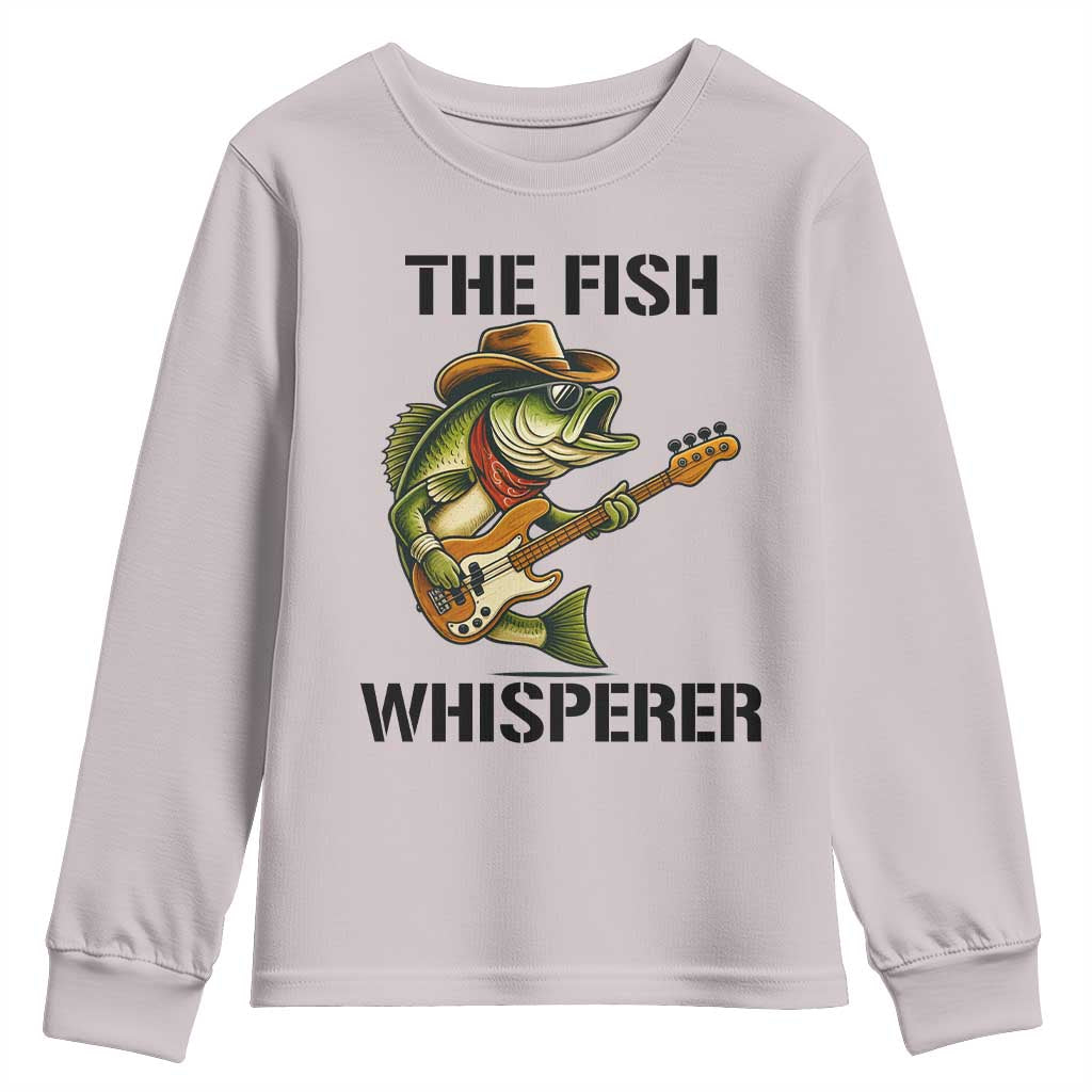 Funny Bass Fishing Youth Sweatshirt The Fish Whisperer Fisherman Humor - Wonder Print Shop