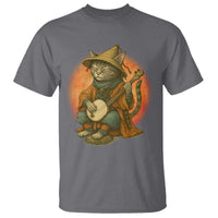 Japanese Samurai Cat T Shirt Retro Cat Playing Shamisen Art - Wonder Print Shop