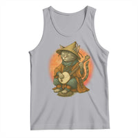 Japanese Samurai Cat Tank Top Retro Cat Playing Shamisen Art - Wonder Print Shop