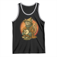Japanese Samurai Cat Tank Top Retro Cat Playing Shamisen Art - Wonder Print Shop