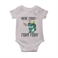 Funny Bass Fish Baby Onesie Here Fishy Fishy Fisherman Fishing Lover - Wonder Print Shop