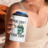 Funny Bass Fish 4 in 1 Can Cooler Tumbler Here Fishy Fishy Fisherman Fishing Lover
