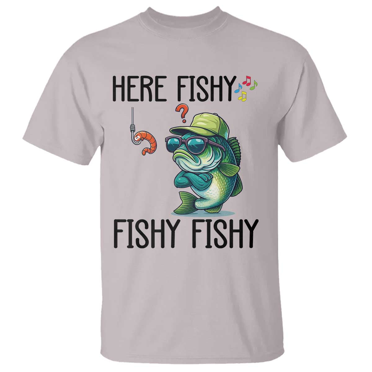 Funny Bass Fish T Shirt Here Fishy Fishy Fisherman Fishing Lover - Wonder Print Shop