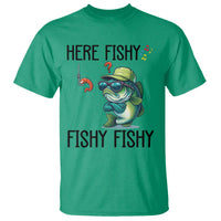 Funny Bass Fish T Shirt Here Fishy Fishy Fisherman Fishing Lover - Wonder Print Shop