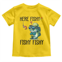 Funny Bass Fish Toddler T Shirt Here Fishy Fishy Fisherman Fishing Lover - Wonder Print Shop