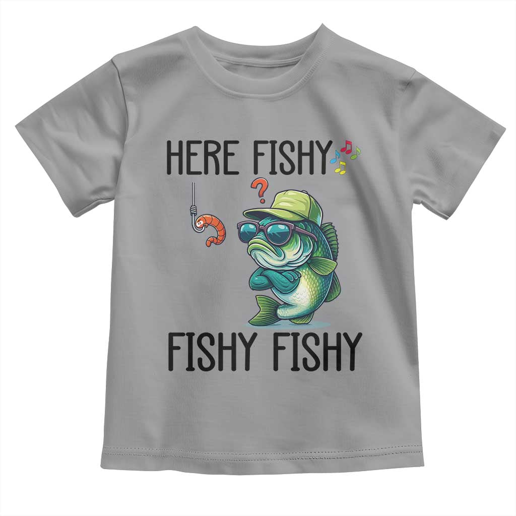 Funny Bass Fish Toddler T Shirt Here Fishy Fishy Fisherman Fishing Lover - Wonder Print Shop