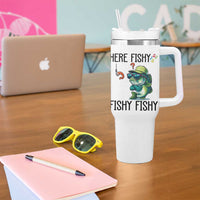 Funny Bass Fish Tumbler With Handle Here Fishy Fishy Fisherman Fishing Lover