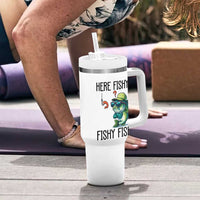 Funny Bass Fish Tumbler With Handle Here Fishy Fishy Fisherman Fishing Lover
