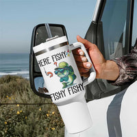 Funny Bass Fish Tumbler With Handle Here Fishy Fishy Fisherman Fishing Lover