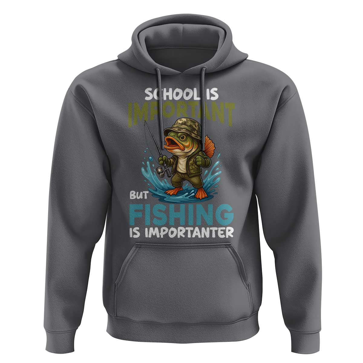 School Is Important But Fishing Is Important Hoodie Funny Bass Fishing - Wonder Print Shop