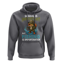 School Is Important But Fishing Is Important Hoodie Funny Bass Fishing - Wonder Print Shop