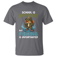 School Is Important But Fishing Is Important T Shirt Funny Bass Fishing - Wonder Print Shop